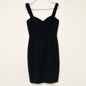 Black Halo Zahara Bow-Detail Black Bodycon Sheath Mini Dress Size 4 Sexy Mini